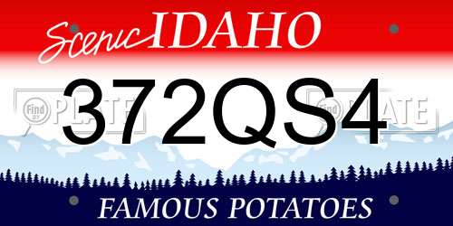 372QS4 Idaho License Plate