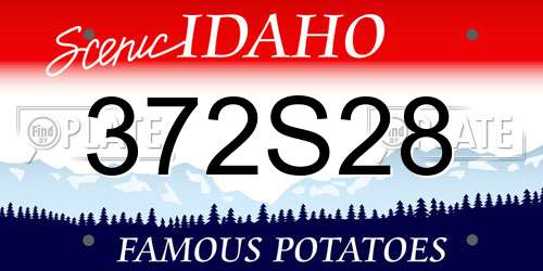 372S28 Idaho License Plate