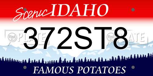 372ST8 Idaho License Plate