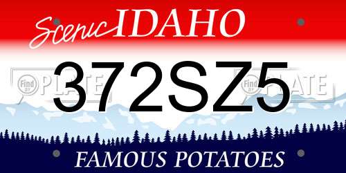 372SZ5 Idaho License Plate