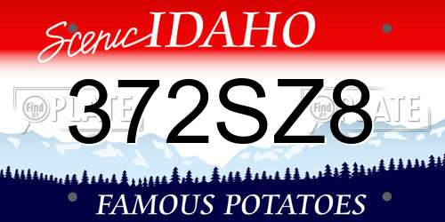 372SZ8 Idaho License Plate