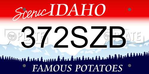 372SZB Idaho License Plate