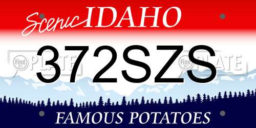 372SZS Idaho License Plate