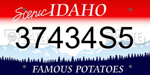 37434S5 Idaho License Plate