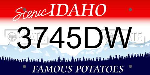 3745DW Idaho License Plate