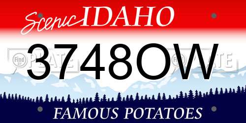 3748OW Idaho License Plate
