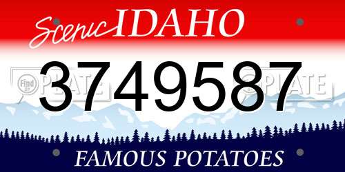 3749587 Idaho License Plate