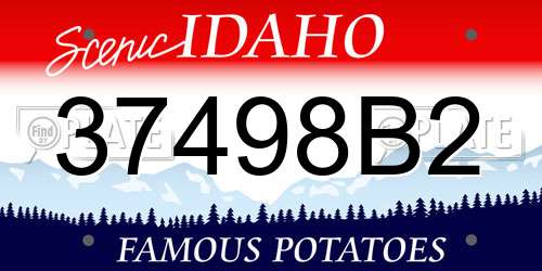 37498B2 Idaho License Plate