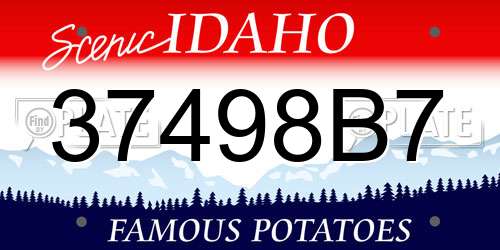 37498B7 Idaho License Plate