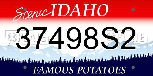 37498S2 Idaho License Plate
