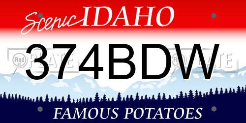 374BDW Idaho License Plate