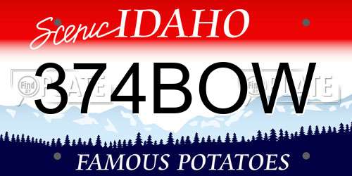 374BOW Idaho License Plate
