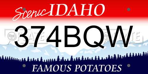 374BQW Idaho License Plate