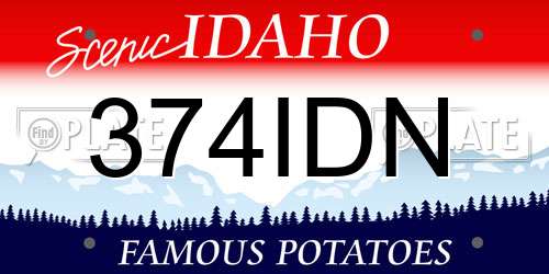 374IDN Idaho License Plate