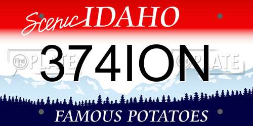 374ION Idaho License Plate