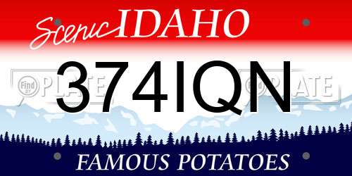 374IQN Idaho License Plate