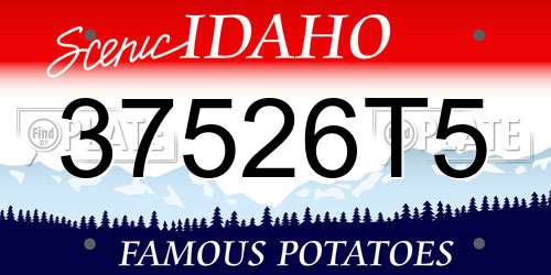 37526T5 Idaho License Plate