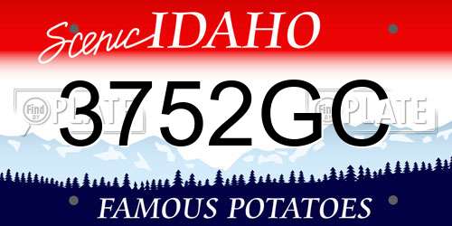 3752GC Idaho License Plate