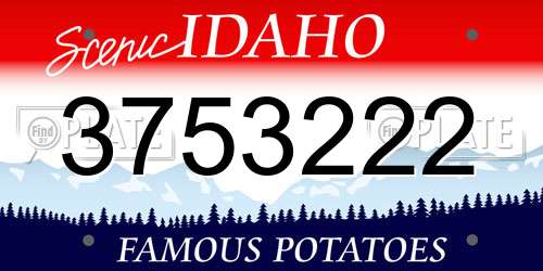 3753222 Idaho License Plate