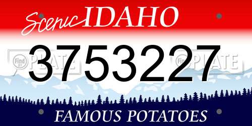 3753227 Idaho License Plate