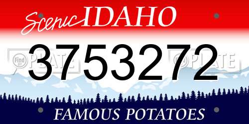 3753272 Idaho License Plate