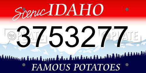 3753277 Idaho License Plate