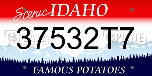 37532T7 Idaho License Plate