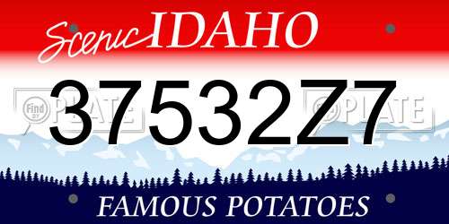 37532Z7 Idaho License Plate