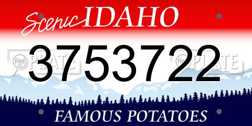 3753722 Idaho License Plate