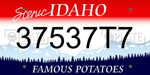 37537T7 Idaho License Plate