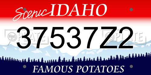 37537Z2 Idaho License Plate