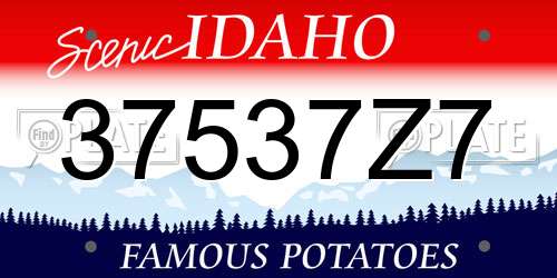 37537Z7 Idaho License Plate