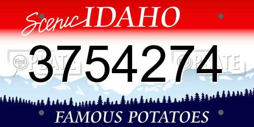 3754274 Idaho License Plate