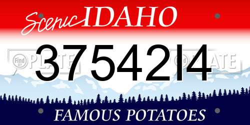 37542I4 Idaho License Plate
