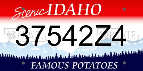 37542Z4 Idaho License Plate