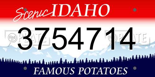 3754714 Idaho License Plate