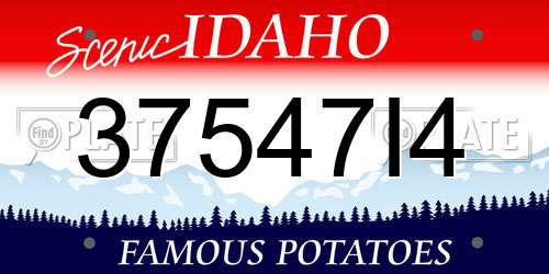 37547I4 Idaho License Plate