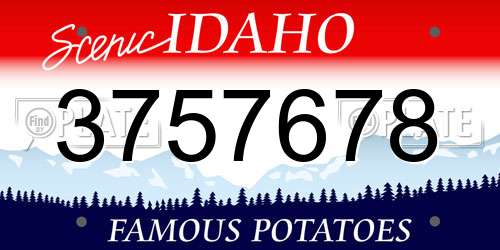 3757678 Idaho License Plate