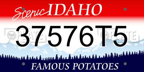 37576T5 Idaho License Plate