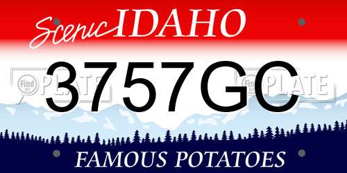 3757GC Idaho License Plate