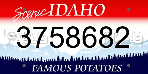 3758682 Idaho License Plate