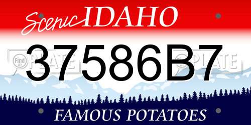 37586B7 Idaho License Plate