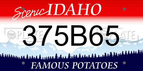 375B65 Idaho License Plate