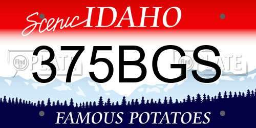 375BGS Idaho License Plate