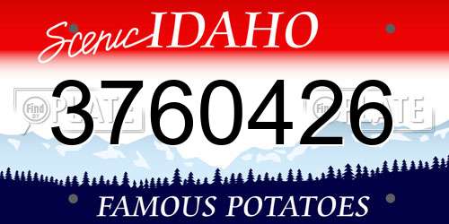 3760426 Idaho License Plate