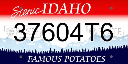 37604T6 Idaho License Plate