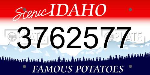 3762577 Idaho License Plate