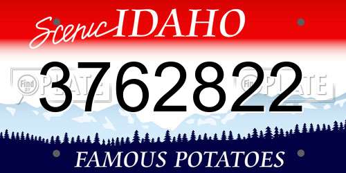 3762822 Idaho License Plate