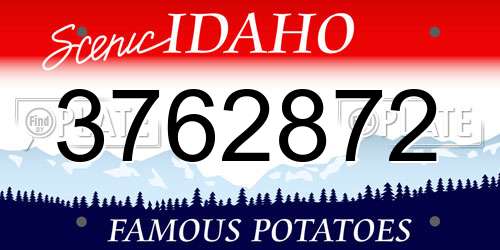 3762872 Idaho License Plate
