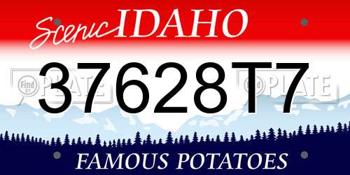 37628T7 Idaho License Plate